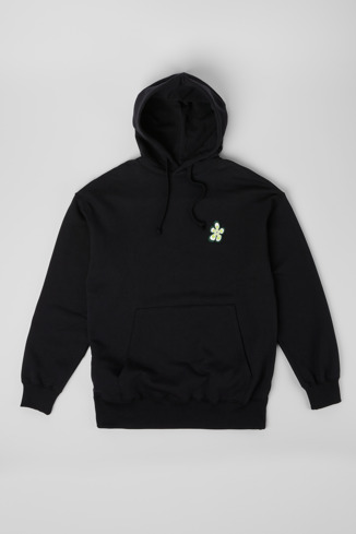 Side view of Hoodie Black organic cotton hoodie