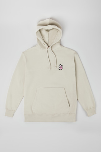 Side view of Hoodie Grey organic cotton hoodie
