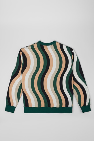 Alternative image of KU10033-002 - Sweatshirt - Pullover aus Bio-Baumwolle in Weiß-Grün-Beige