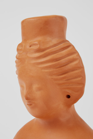 Close-up view of Goddess Tanit Terracotta bust of goddess Tanit