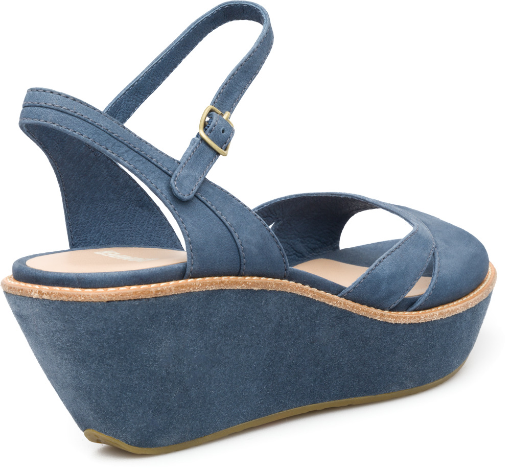 Camper deals Damas Wedge Sandals Navy Blue Leather Size 40 / US 10