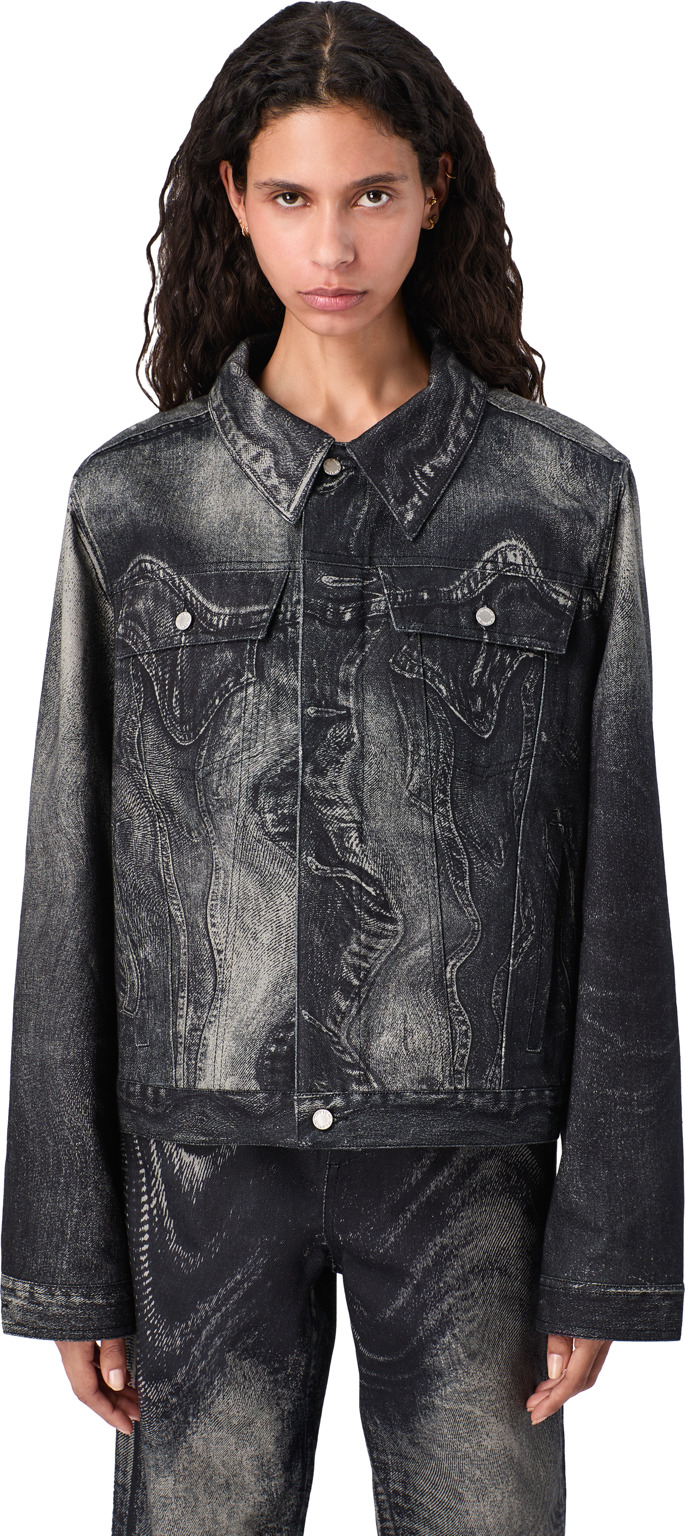 camperlab カンペールラボ　グリーン トロンプルイユ デニムジャケットM Camper Denim jeans AU00006-004 ウェア レディース. Official