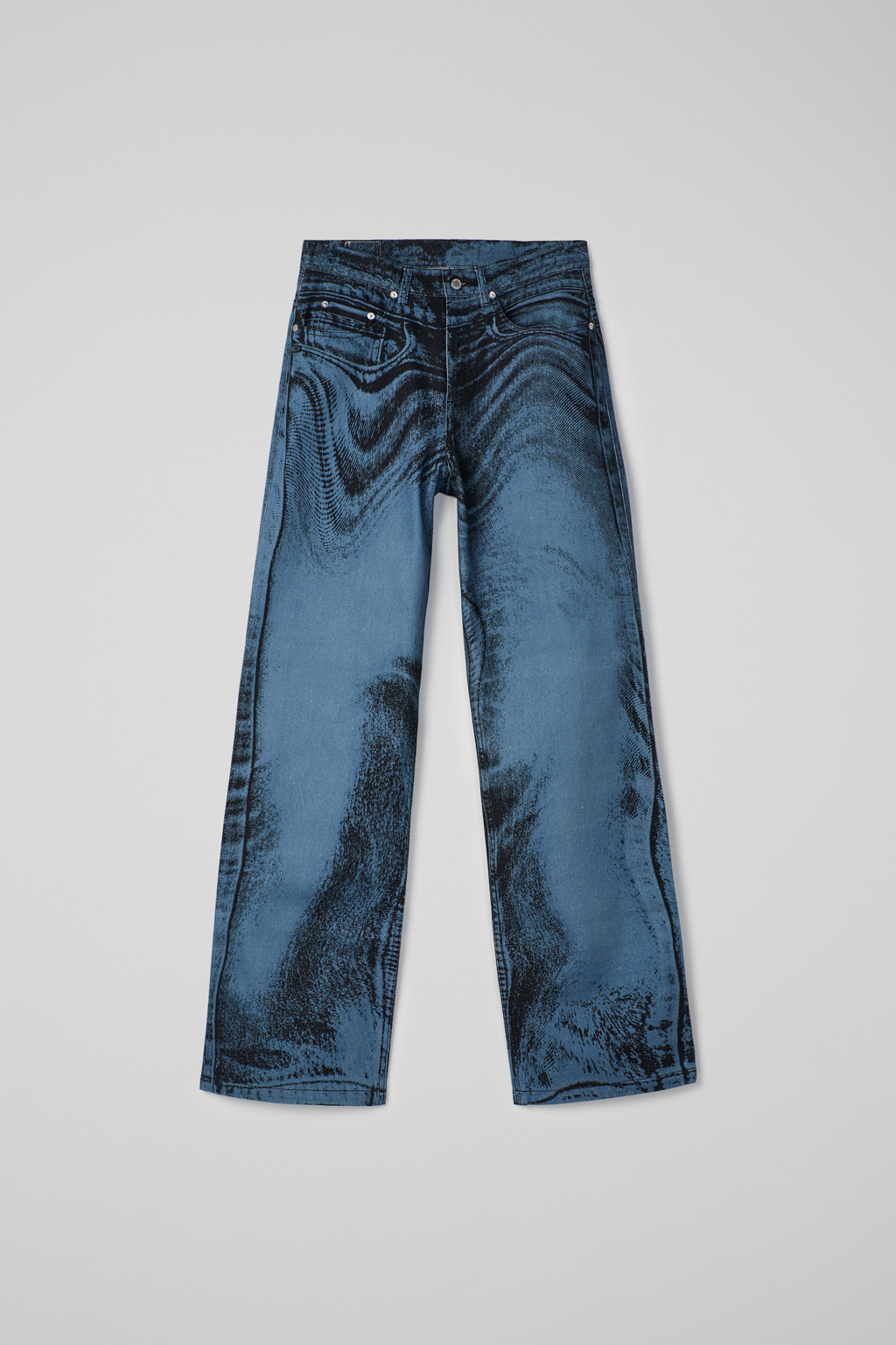 ★PLAC★ WIDE DESTROYED DENIM PANTS T16 Indigo Destructed Fishnet Wide Leg Denim Pants | Hot Topic