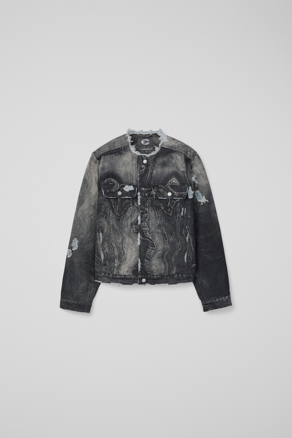 Camper Distorted print distressed denim jacket AU00063-001