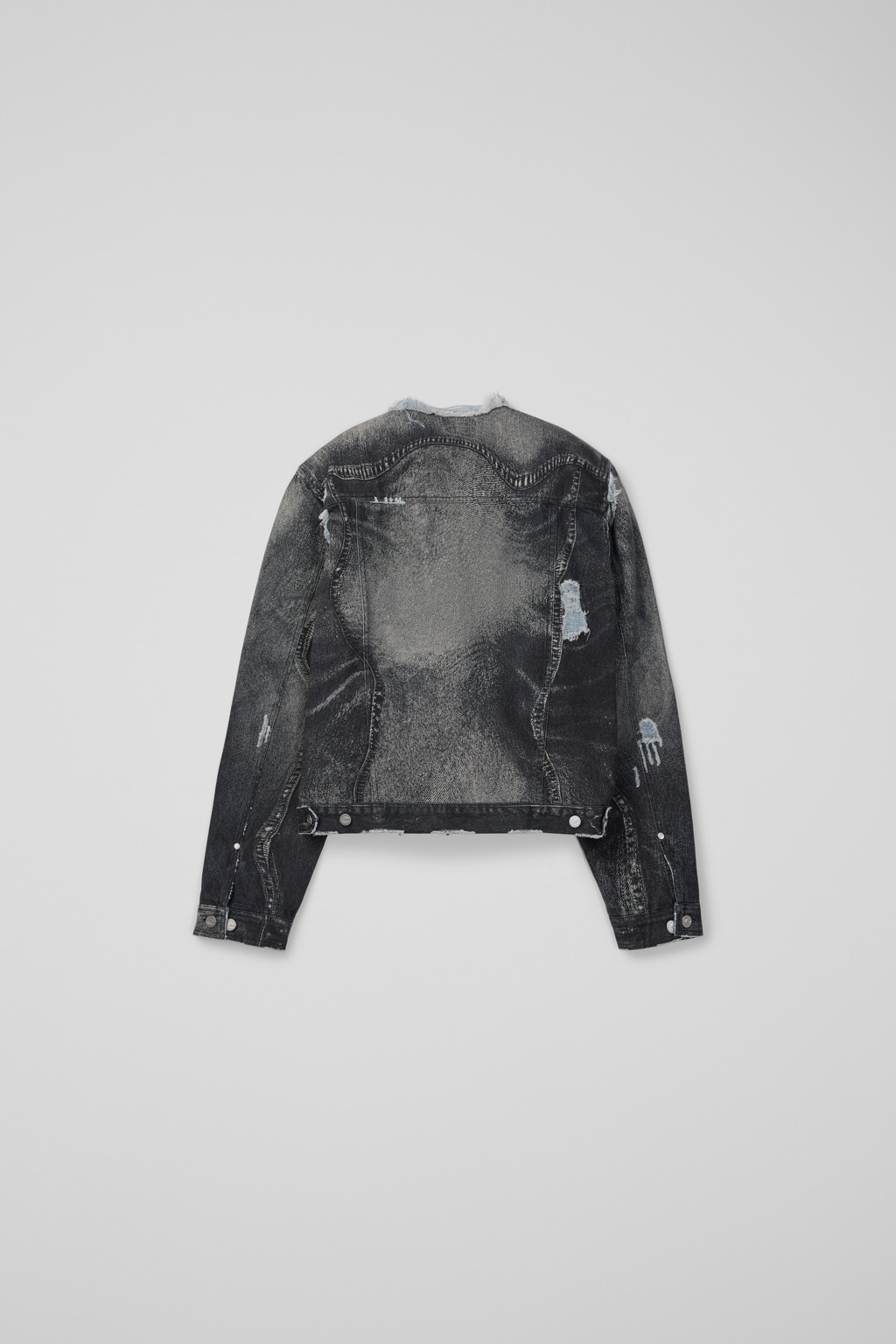 Camper Distorted print distressed denim jacket AU00063-001