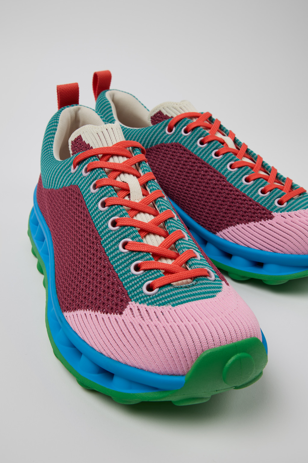 ★Camper X Sunnei★(W)Pelotissima Sneakers★Pink Burgundy Camper X Sunnei Pelotissima Sneakers In Burgundy,green,pink