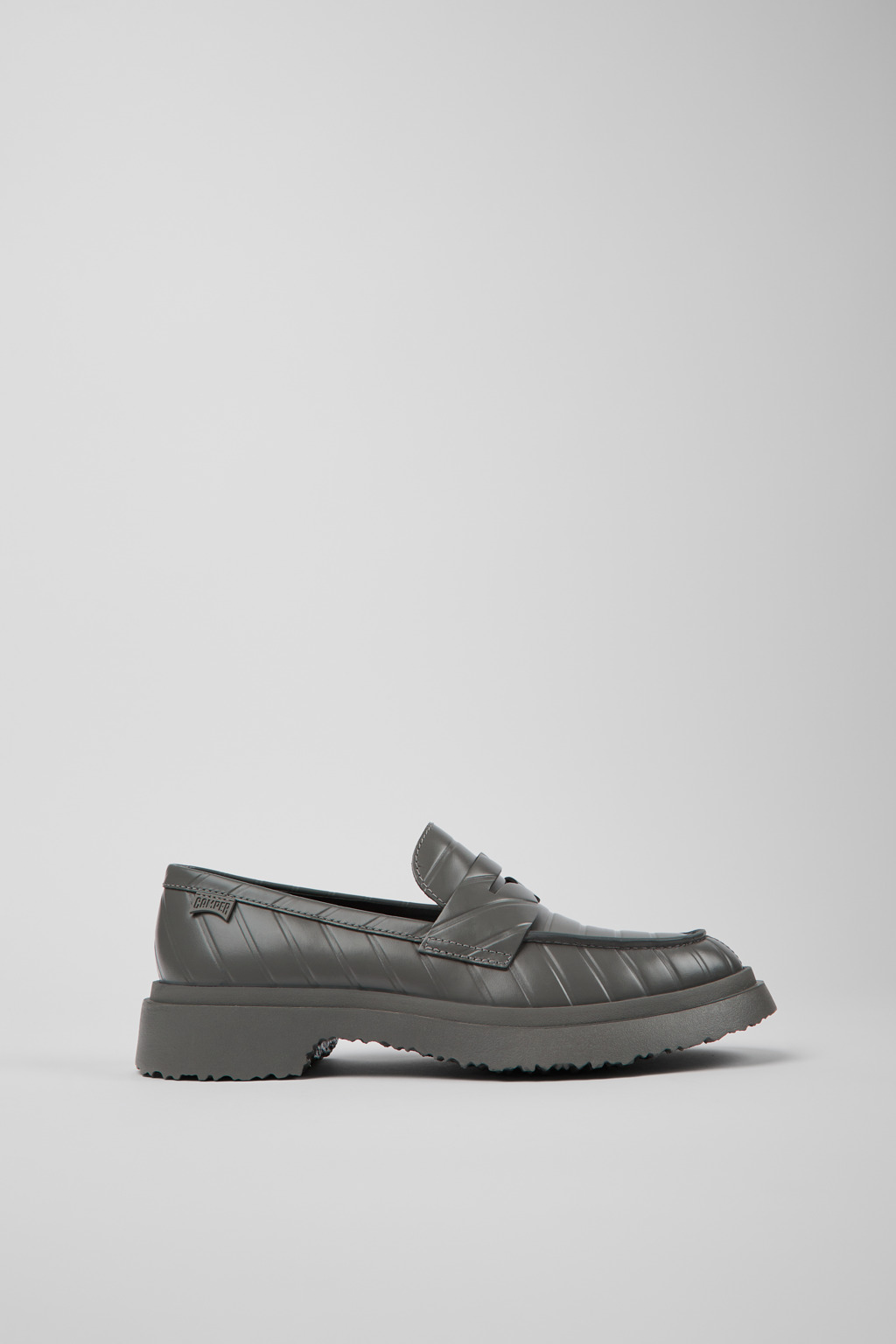 Twins Gray leather loafers for women