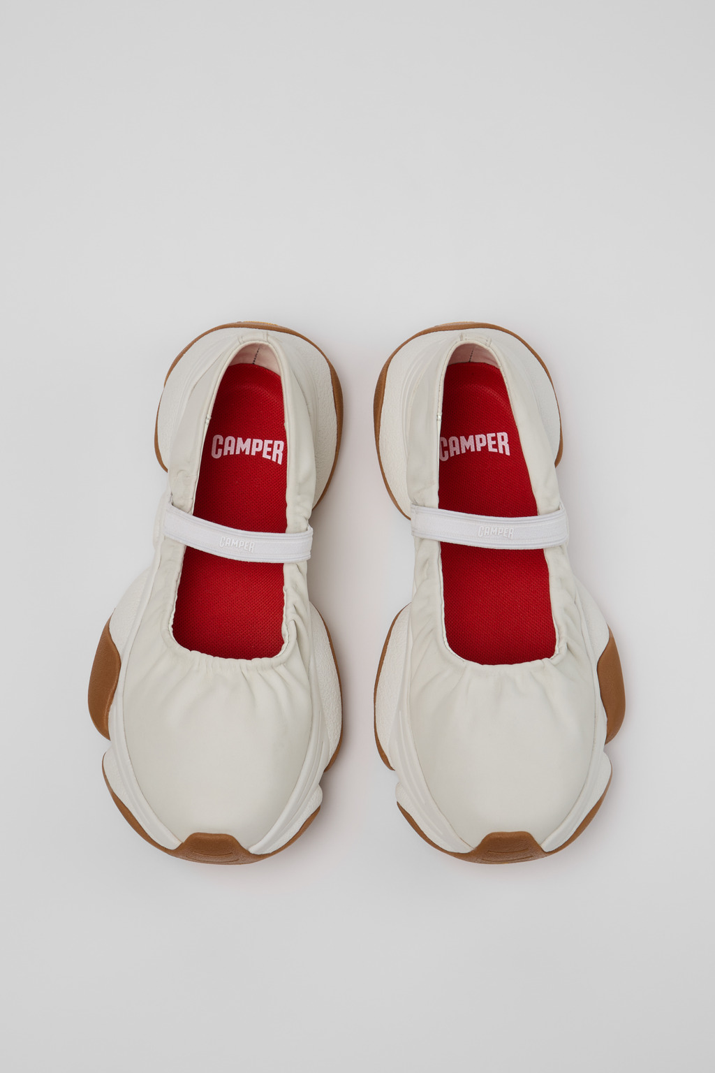 CAMPER レディース　リンゴ刺繍 ホワイトレザー シューズ K201923-003_CF.jpg