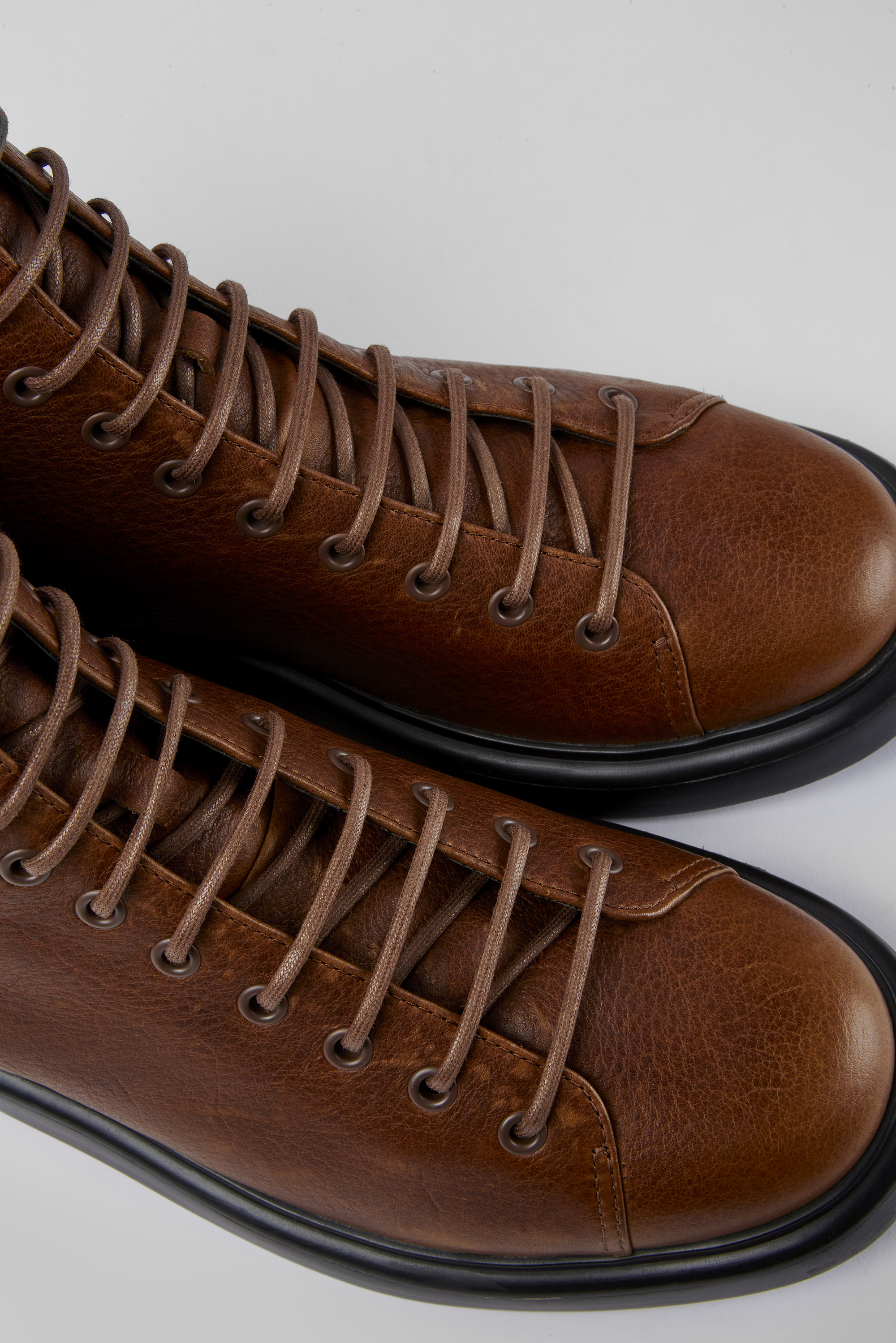 Botas Poligono con cordones Camper de Cuero de color Marrón para hombre Hombre Zapatos de Botas de Botas informales 